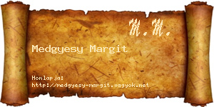 Medgyesy Margit névjegykártya